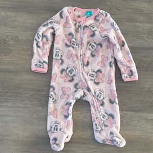 Disney Pink and Gray Kids Pajama Footies